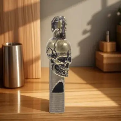 Свисток в форме черепа, медь премиум-класса, прочный, для экстренного выживания, для кемпинга, спорта, вечеринки, декор, ювелирные изделия, аксессуар для рукоделия