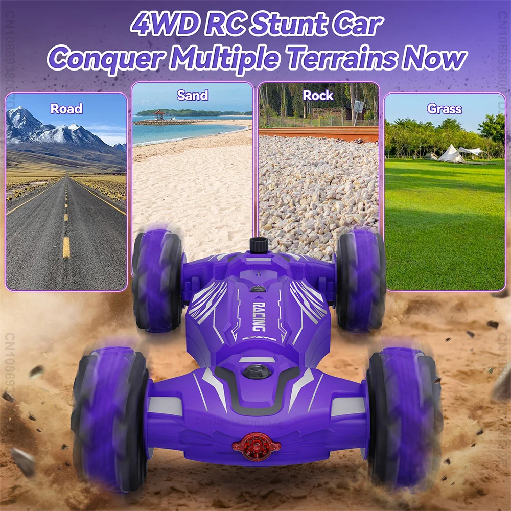 2024 New RC Car with Music 4WD Remote Control Car Toy Car Spray 2.4G Glove Gesture Control Stunt Toy Car for Boy Girl Kids Toy