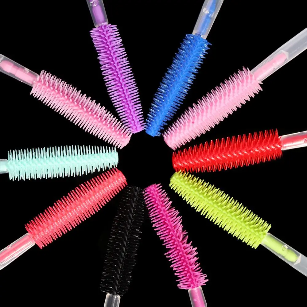 10pcs/sset Silicone Cosmetic Brushes Disposable Eyebrow Brush Spoolers Eye Lashes for Eyelash Extension Mascara Wand Applicator