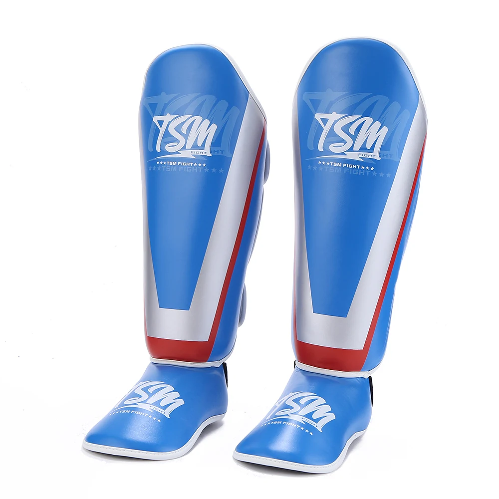 TSM Boxing Leg Guard Muay Thai Shin Guard and Foot Back Sanda Combat Training for Adults and Children Competition Protection