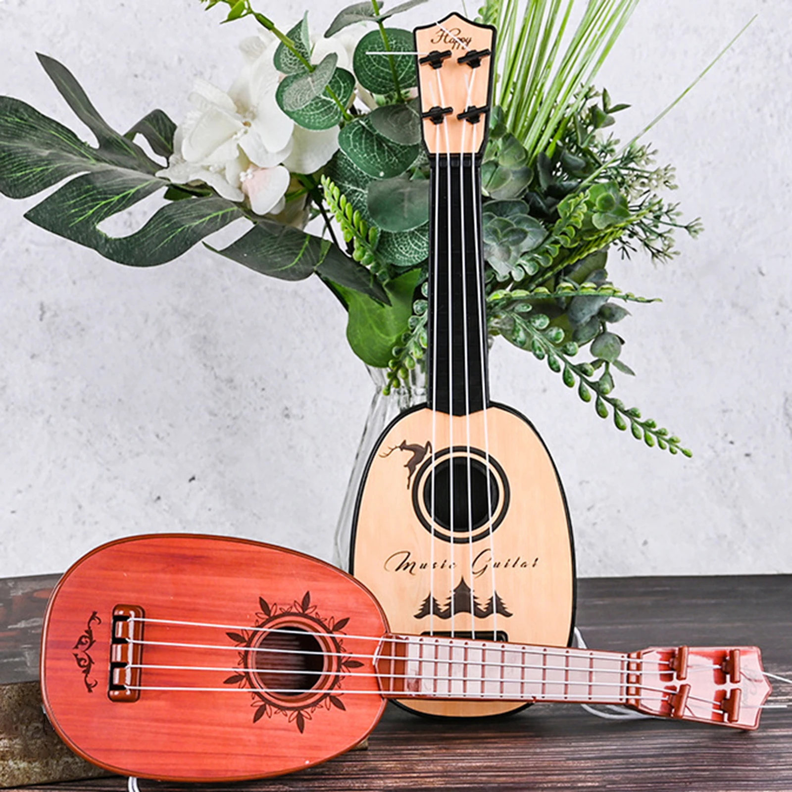 4 Strings Soprano Ukulele Guitar Strumming Training Early Education 21inch Music Toy Gift for Beginner Guitar Musical Instrument