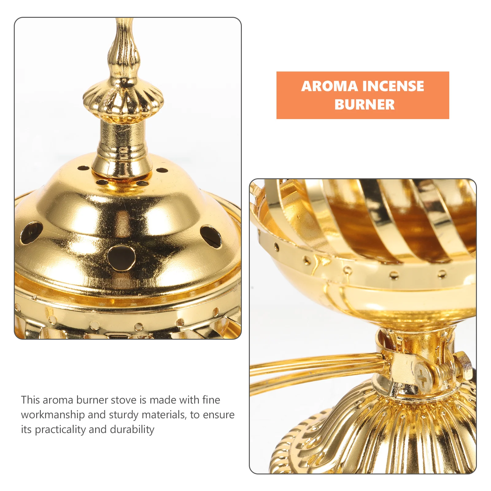 

Electronic Incense Burner Metal Vintage Desktop Portable Incense Holder Retro Aroma Decorative Burner Eu Plug Censer Holder