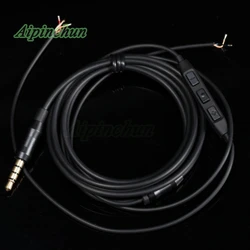 Aipinchun TPE Headphone Repair Cable DIY Headset Replacement Wire with Mic Volume Controller About 1.5 meters Black
