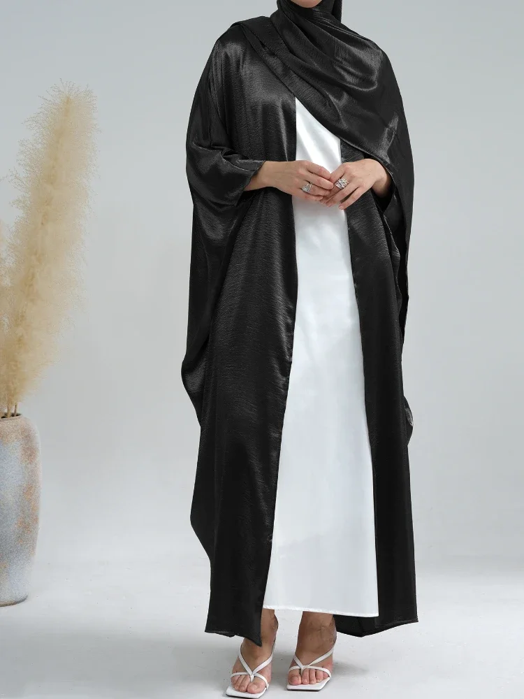 Morocco Dress Silky Abaya for Women Maxi Abayas Long Bat Sleeve Robe India Caftan Dubai Turkey Longue Vestidos Largo Abayas