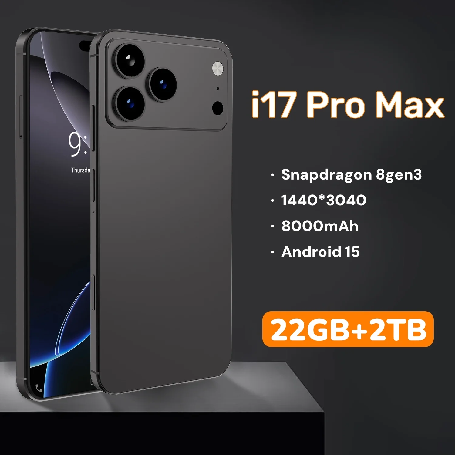 

HOT 2025 New I17 Pro Max global version original intelligent 5G dual card dual standby Android 14 system 8000mAh battery Phones