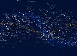 Star Chart Educational PANORAMA Map of the sky Print Art Canvas Poster For Living Room Decor Home Wall Picture