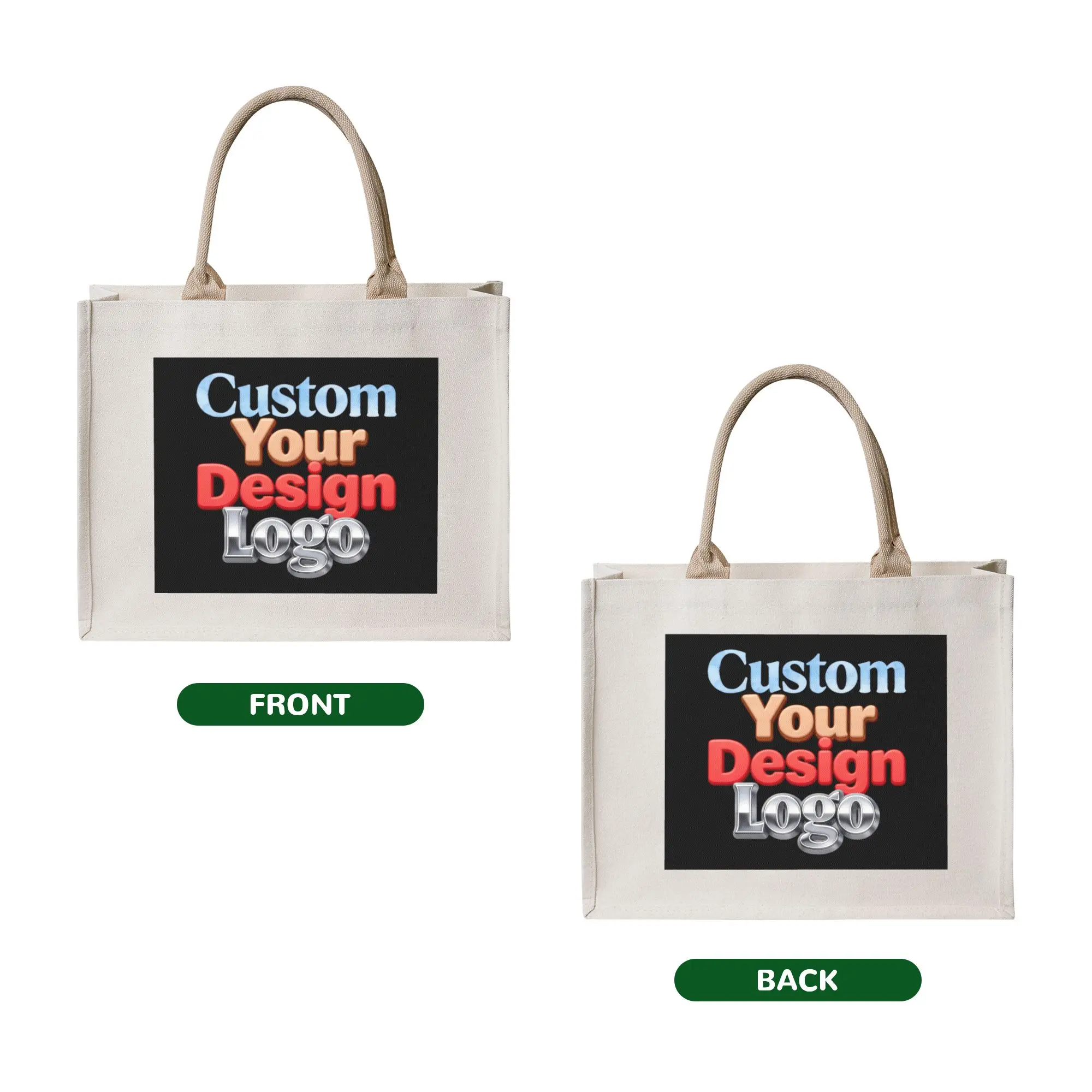 Family Pets Custom Photo Logo Groceries Shopping Tote Bags Customized Logo Printed Shopper Shoulder Bags Large Capacity Handbag