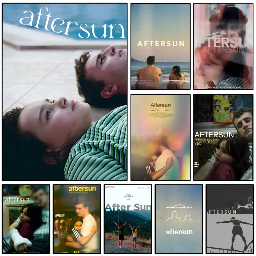 Póster artístico de pared en lienzo impermeable HD con pintura y caligrafía, decoración para el hogar y la habitación, regalo, nueva película Aftersun