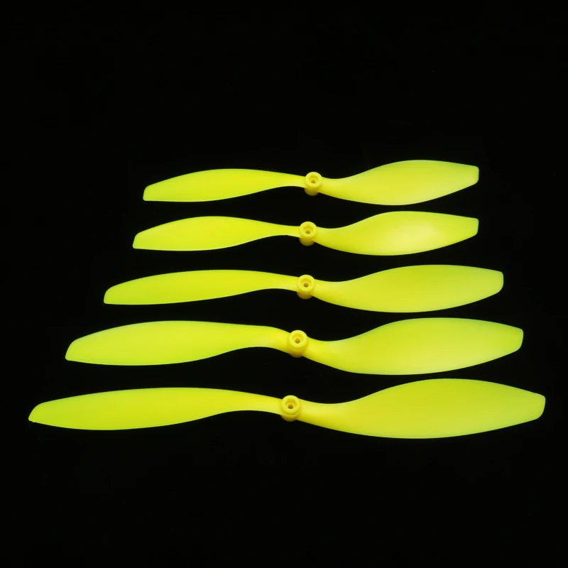 10PCS Slow-speed Motor Propeller Dia 3mm Yellow Blades 9070 8030 9047 8060 9048 Prop Paddle for RC Fixed Wing Airplane Model