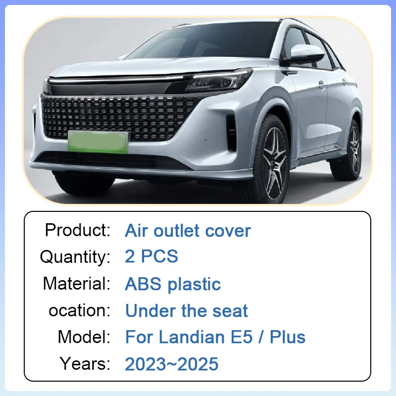 Air Outlet Covers For DFSK Landian E5 NEV 2023~2025 Plus Car Under Rear Seat Ventilation Conditioner Vent Cover ABS Accessories