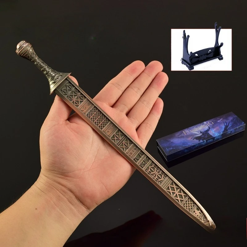 30 ซม./11.81 นิ้วเอลเดนเกมอาวุธต่อพ่วงรุ่นโลหะหัตถกรรมเครื่องประดับโอเฮดาบบ็อกซ์ของขวัญรุ่นเครื่องประดับคอลเลกชันเดสก์ท็อป