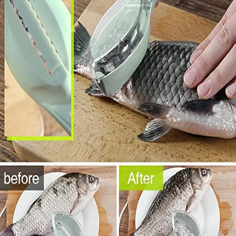 Portable Fish Skin Brush Scraping Fish Scale Brush Cleaning Knife Fast Remove Fish Peeling Scraper Fish Scaler Kitchen Supplies