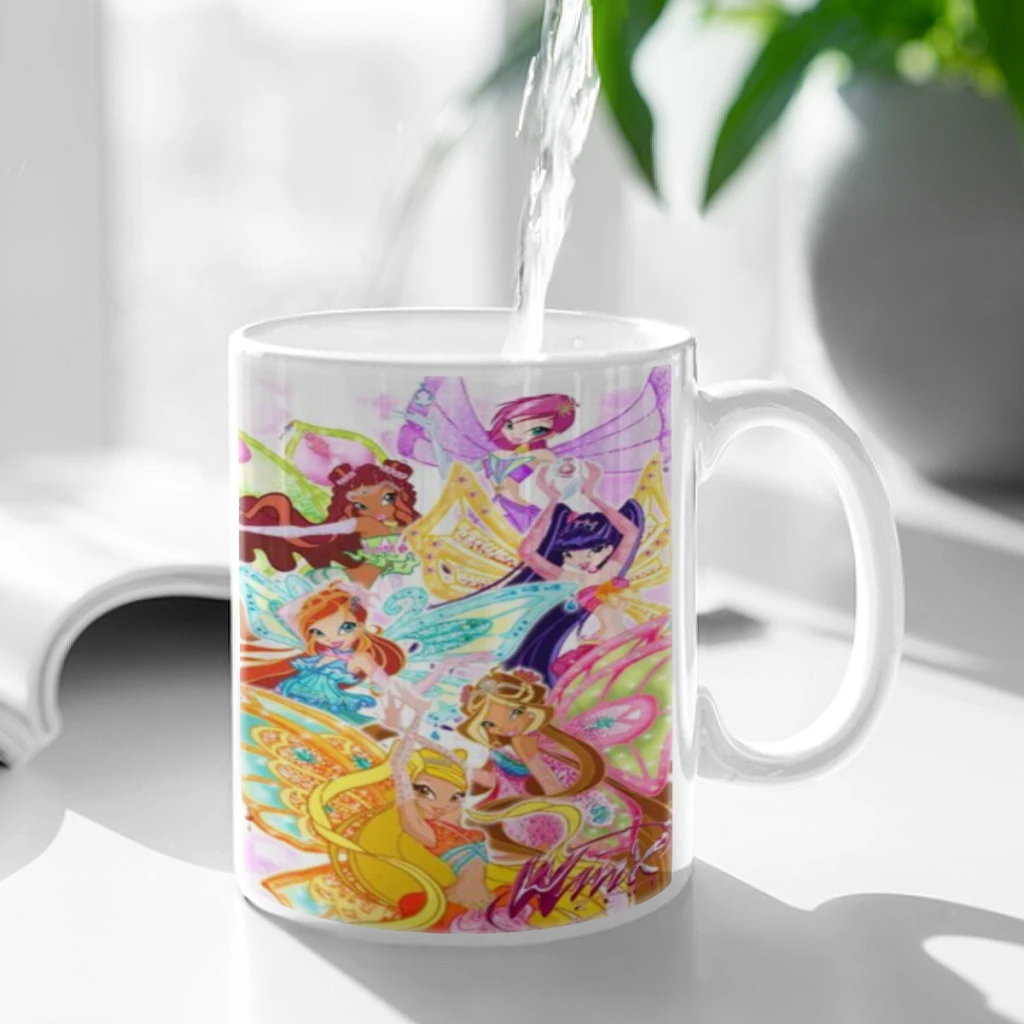 Girl-W-Winx Catoon Clubs Cartoon Free shipping Coffee Mug 11oz Fun Ceramic Coffee Tea Cocoa Cup Handle Tea Drink Cup