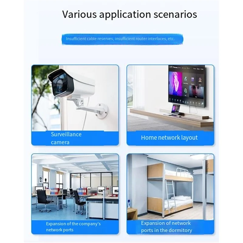 ABAC-divisor Ethernet Gigabit 1 a 2 divisor de red 1000Mbps Cable Ethernet conector de red divisor para Cable Cat8/7/6/5E/5