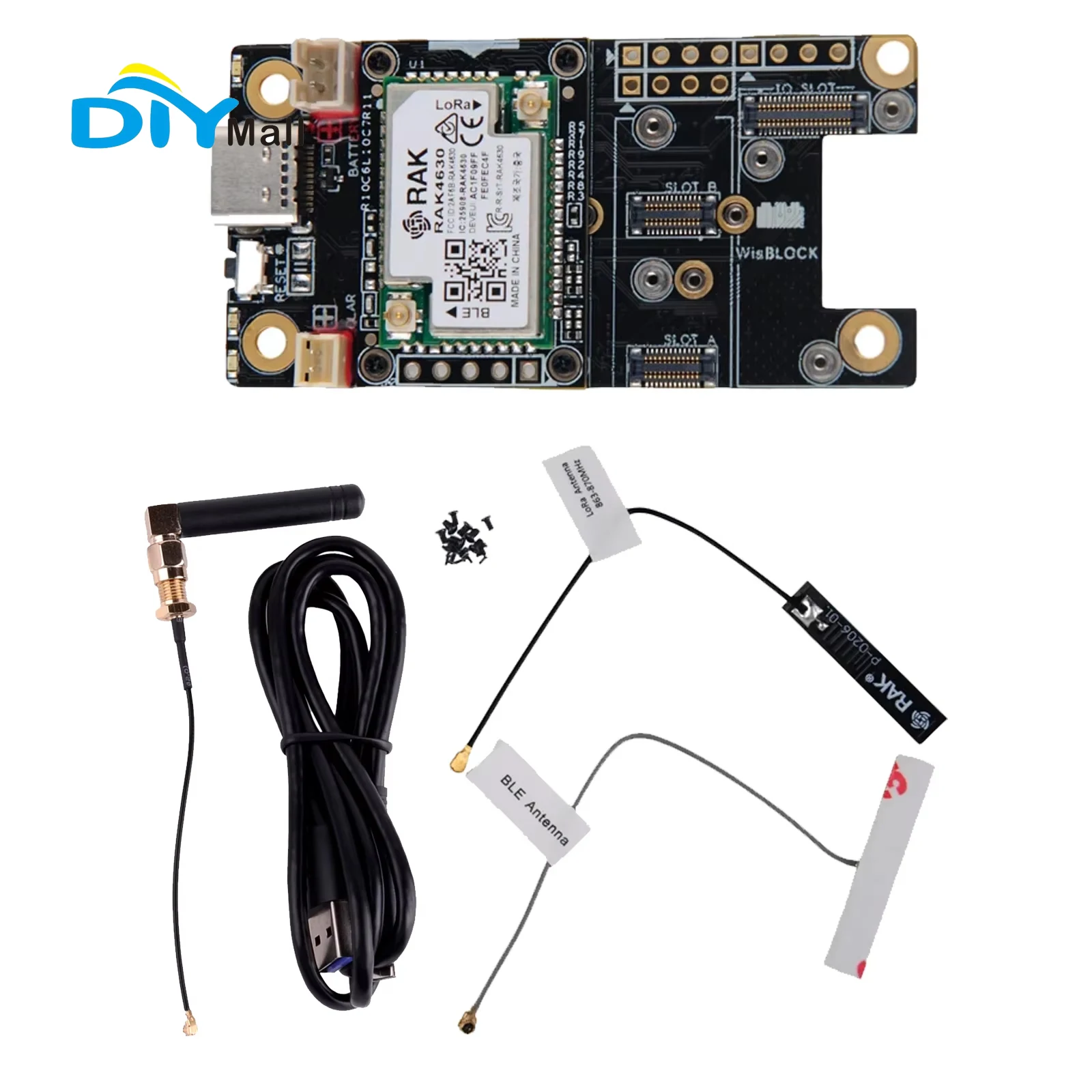 

WisBlock Basic Starter Kit for Meshtastic - RAK4631 LPWAN Wireless SX1262 Lora Module with RAK19007 Base Board & Antenna DIY