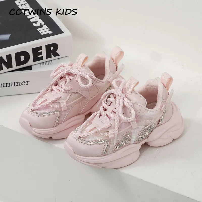 Kids Sneakers 2024 Spring Boys Fashion Brand Sports Running Chunky Trainers Girls Crystals Light Soft Sole Baby Shoes Platform