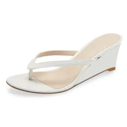 DIZHUANG shoes Fashionable women's high heeled slippers. About6 cm heel height. Outdoor flip flops. Wedges heel sandals.34-46