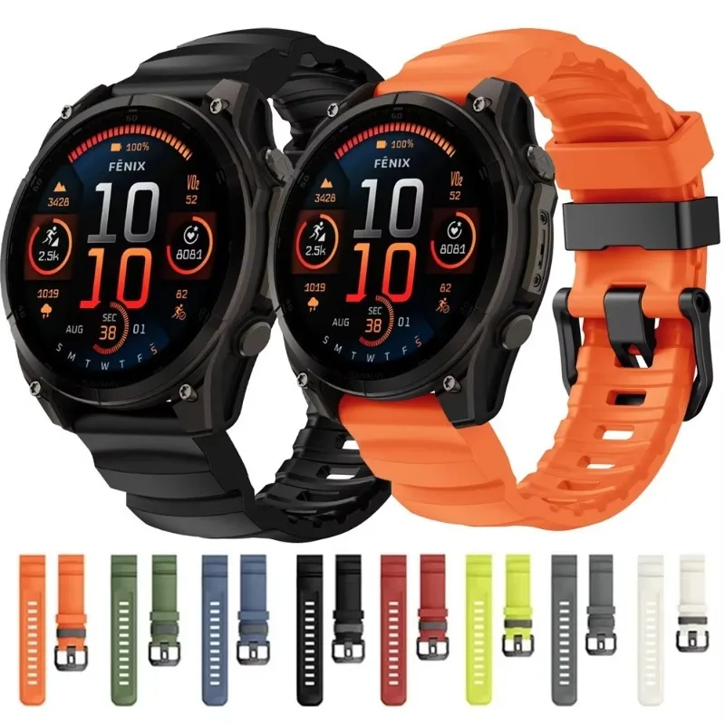 Быстросъемный силиконовый ремешок 26 мм 22 мм для Garmin Quatix 8/Tactix8/Fenix 8 51 мм 47 мм/7X Pro/браслет Forerunner 970/965/Instinct 3 Быстросъемный силиконовый ремешок 26 мм 22 мм для Garmin Quatix 8/Tactix8/Fenix 8 51 мм 47 мм/7X Pro/браслет Forerunner 970/965/Instinct 3