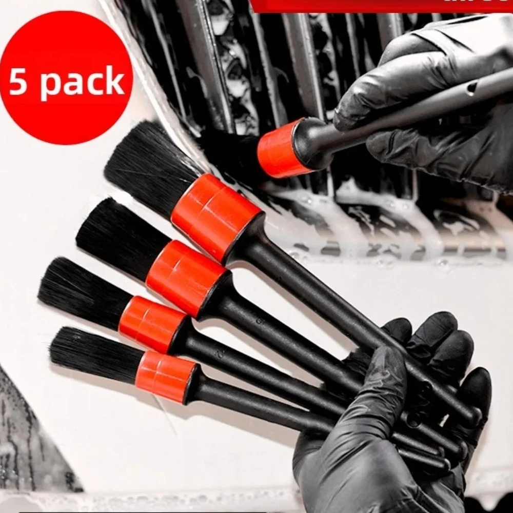 5/25pcs Car Detailing Brush Set Soft Bristle Cleaning Brushes for Wheels Vents Dashboard Interior Exterior Wash Tools