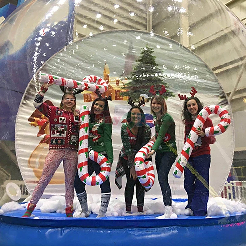 

Sayok Flame Retardant PVC Outdoor Giant Inflatable Snow Globe Blow Up Snowball Photo Booth Air Snowglobe Christmas