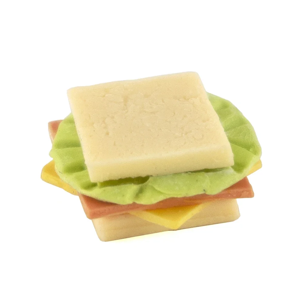 1/12 Dollhouse Miniature Accessories Mini Resin Sandwich Simulation Bread Food Model for Doll House Home Decoration