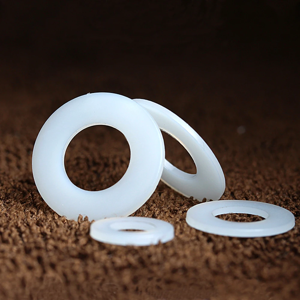 

M6M8M10M12-M37 White Gasket Seal Gasket Washer PA66 Nylon Round Plastic Insulation Insulated Wear-resistant Hard Flat Gasket