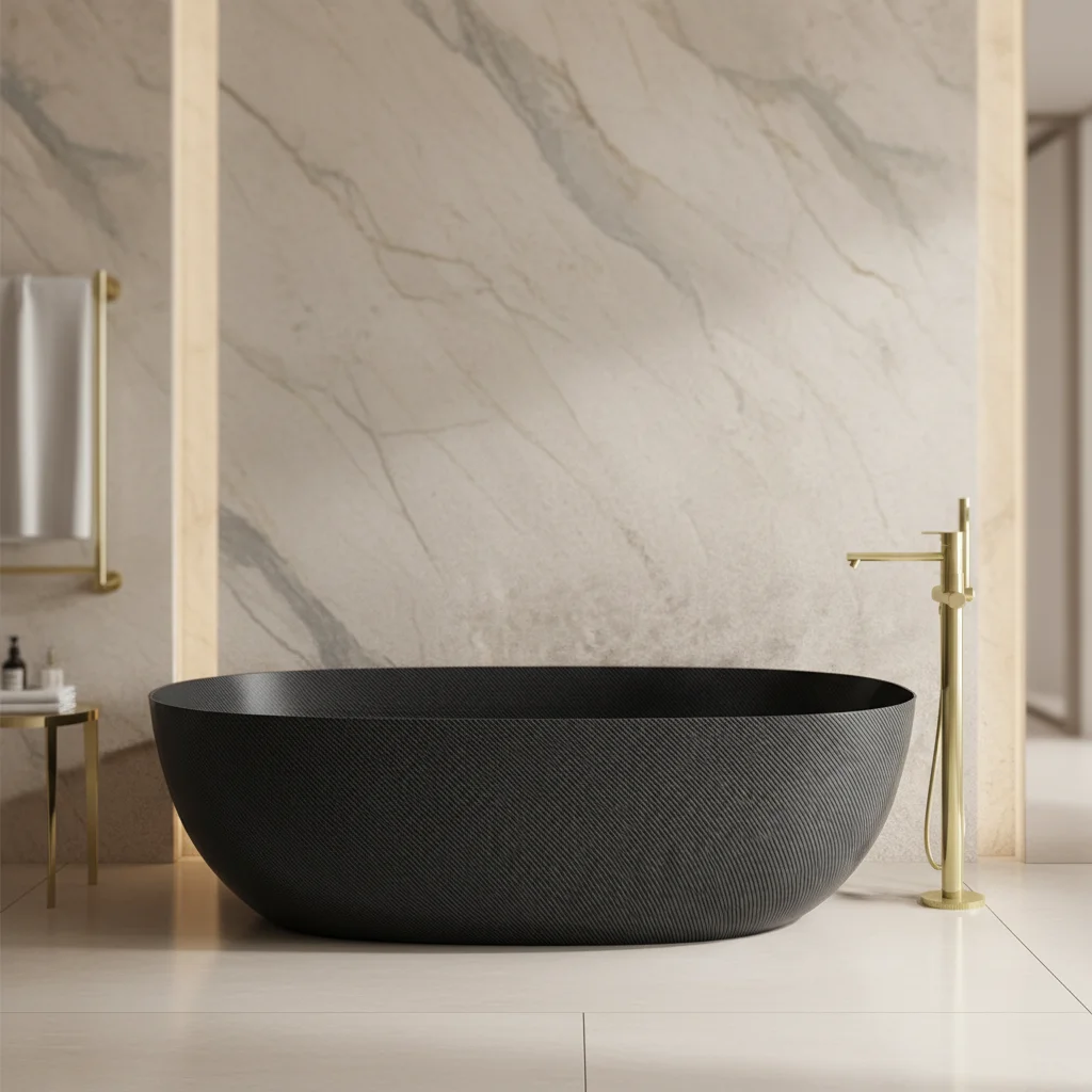 Travel Carbon Fiber Freestanding Goose Egg Shaped Creative Bathtub No Armrests Faucet Not Included For Home Hotel Guesthouse