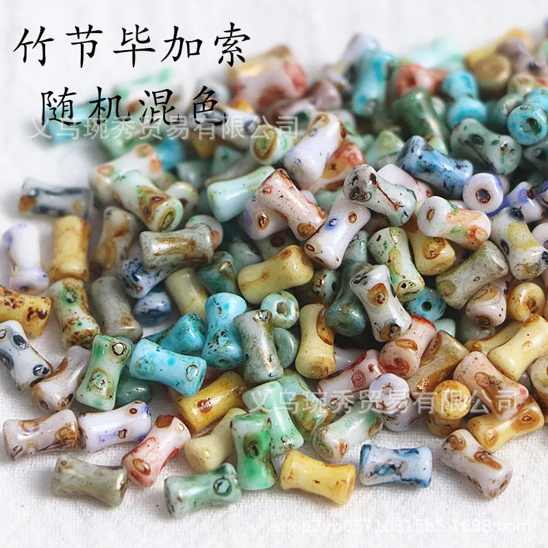 4x8mm Picasso bamboo joint bead scattered beads handmade DIY loose beads