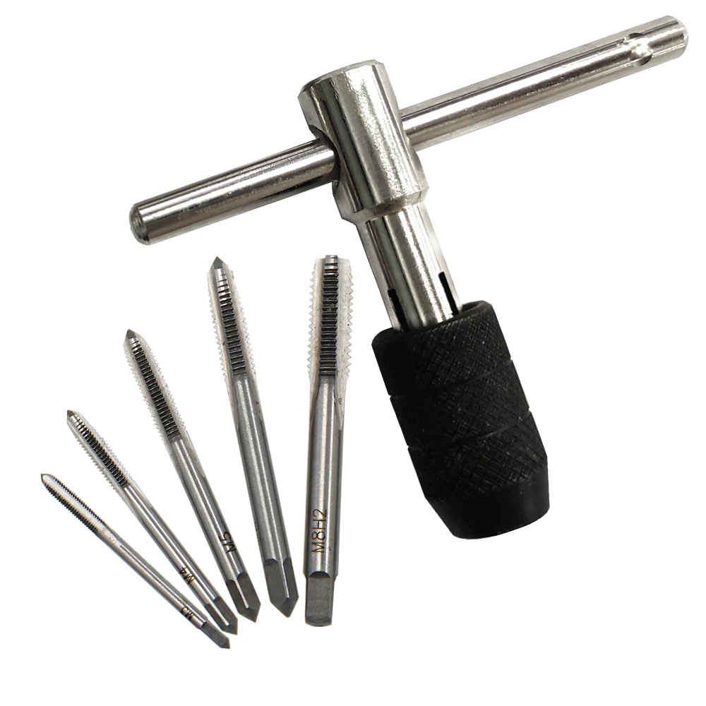 T-type 3mm to 6mm hand tap wrench thread tapping tool set hand wrench thread tapping M6 to M8 tool set image 3