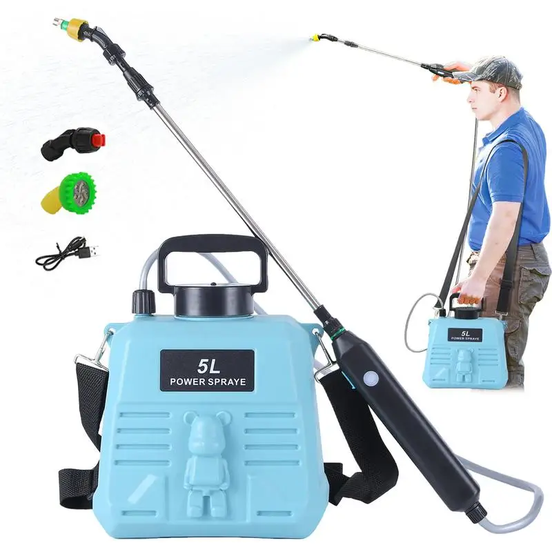 

Battery Powered Sprayer 1.35 Gallon/5L Garden Sprayer Battery Powered Electric Sprayer Rechargeable Handle Retractable Wand