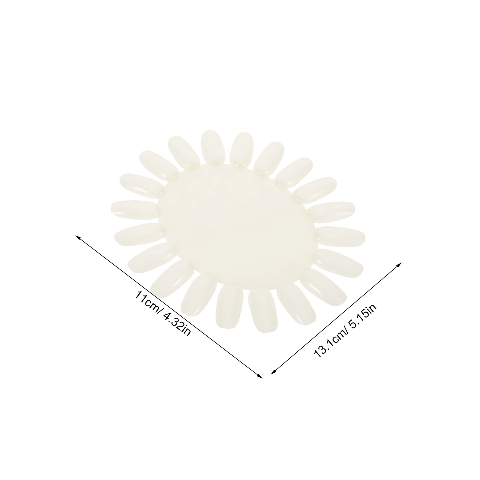 20Pcs Plastic Nail Sample Wheel 20 Tips Each White Oval Display Board for Manicure Polish Show Festivals Nail Art Display Board