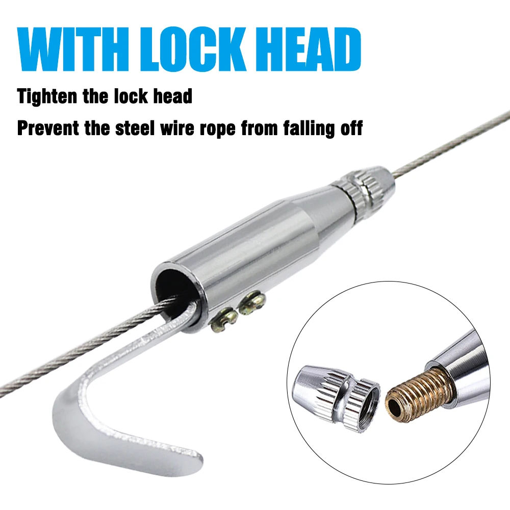 Picture 5: 1.5mm Stainless Steel Wire Rope Kit with Adjustable Hanging Hook Picture Hanging System Suitable for Various Photo Displays