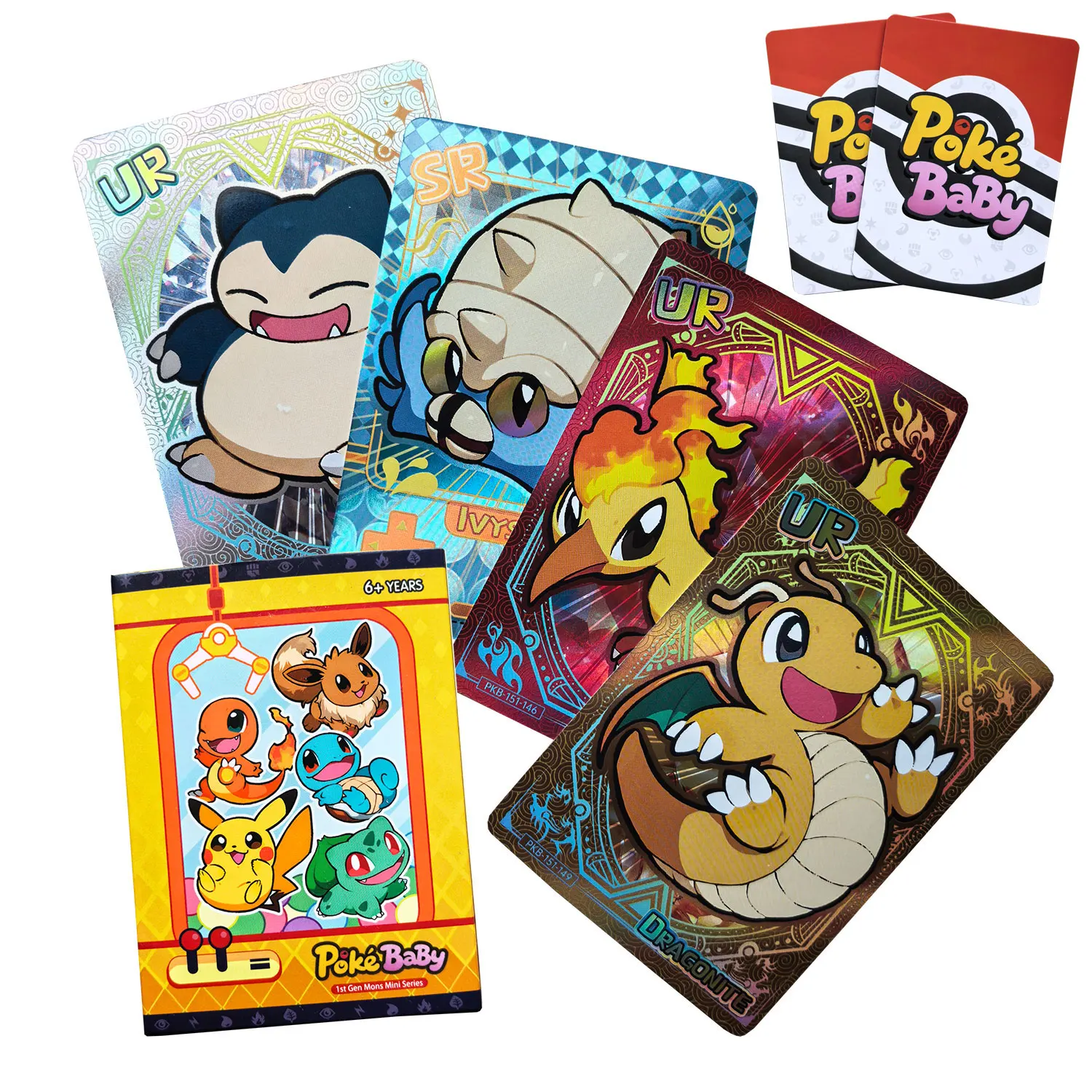 

Блестящие 59 шт. PokeBaBy, милые карты «сделай сам», голографическая карта Pokemon 1996 Q151, аниме-версия, классические коллекционные карты Gengar Charizard