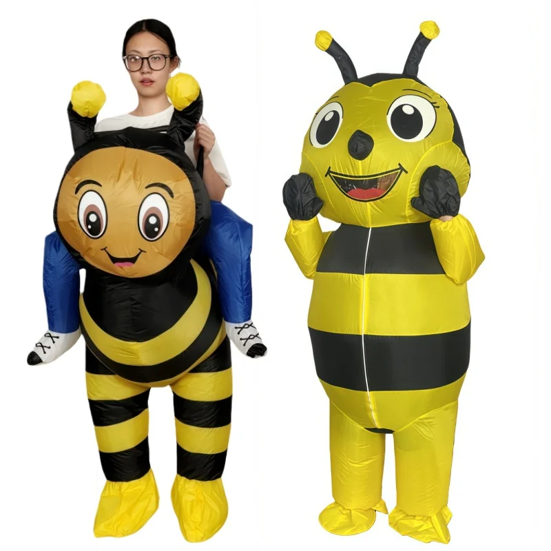 

Adult standing cycling bee inflatable suit funny cartoon cosplay suit holiday party performance props