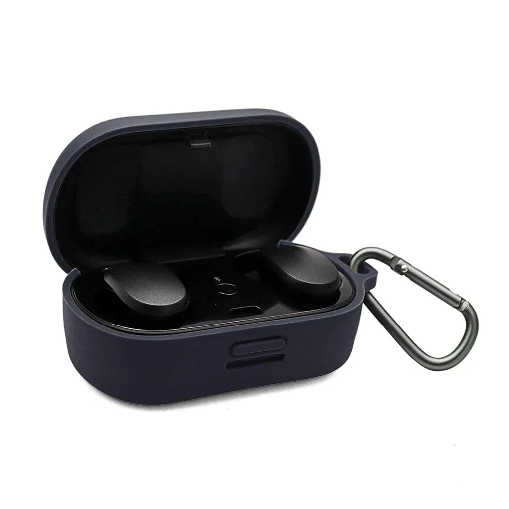 Pyłoszczelna, odporna na wstrząsy, ochronna silikonowa obudowa do bezprzewodowych słuchawek dousznych Bose QuietComfort z redukcją szumów i karabińczykiem