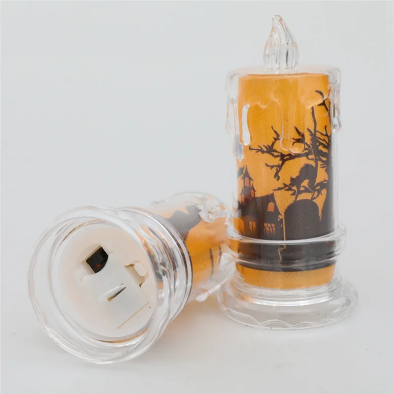 A56X 12PCS Halloween Kerze Halloween Flammenlose Kerzen Licht Dekorative LED Kerze Lampe