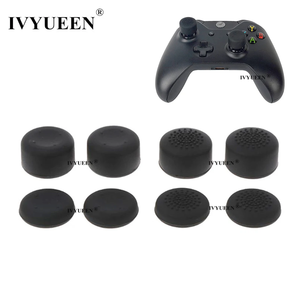 IVYUEEN 8 Pcs Schwarz Analog Stick Joystick Abdeckung für XBox One Serie X S Elite Controller Gamepad Analog Thumbsticks Caps griffe