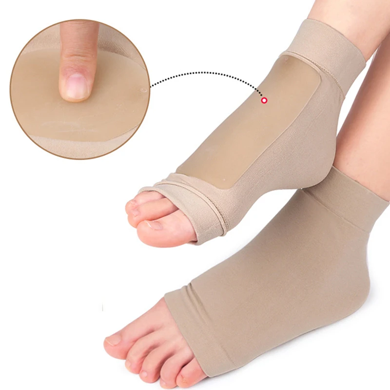 Invisible Height Increase Silicone Socks Gel Heel Pads Orthopedic Arch Support Heel Cushion Soles Insole Foot Massage Unisex