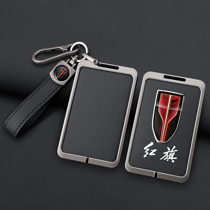 

Zinc Alloy Car Logo Key Protect Case Cover For Hongqi HS7 H9 Red Flag HS5 Card Keyring Smart Control Keychain Buckle Accessories