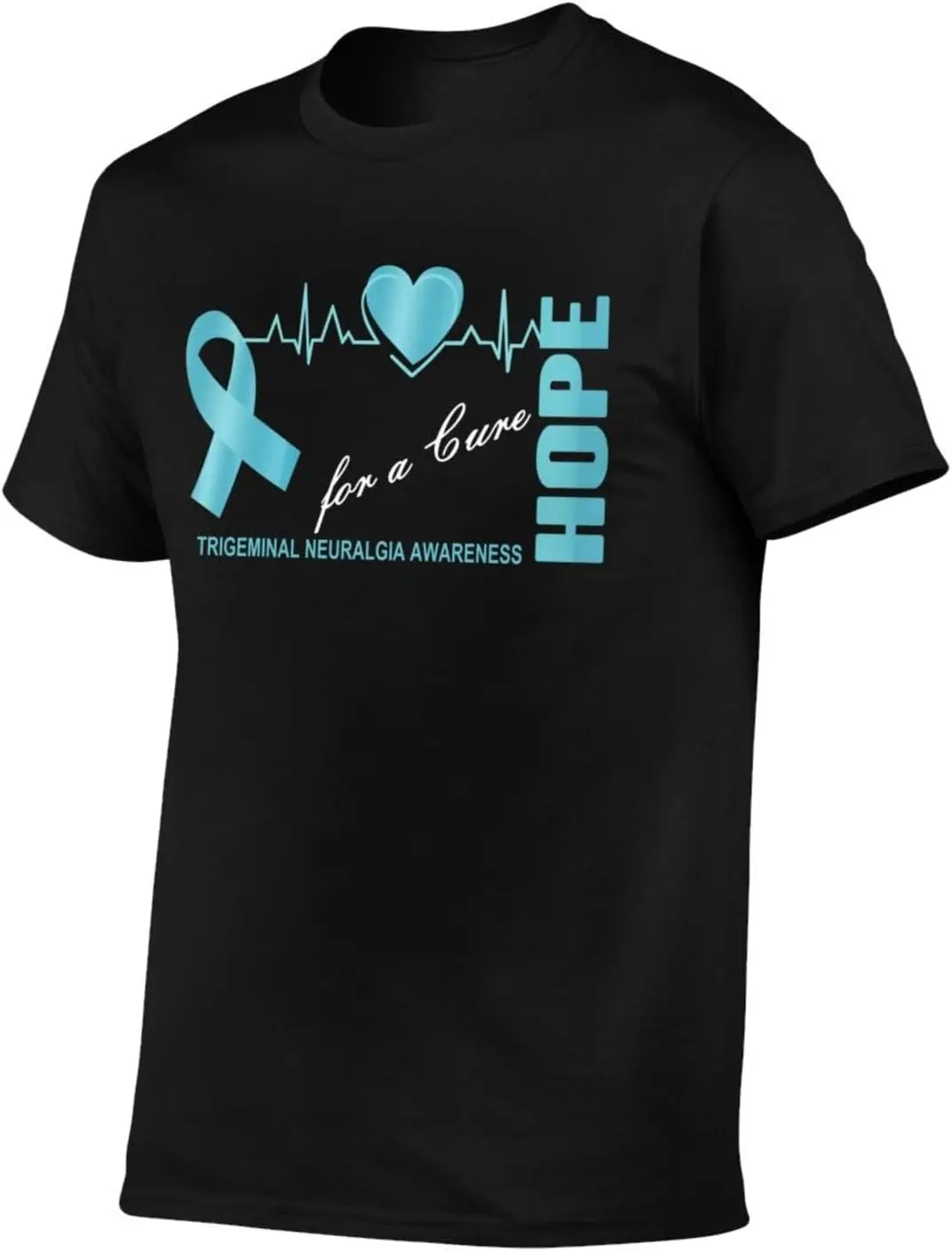 Hope for a Cure Trigeminal Neuralgia Awareness Flag Adult Short-Sleeve Crewneck Men's Cotton T-Shirt