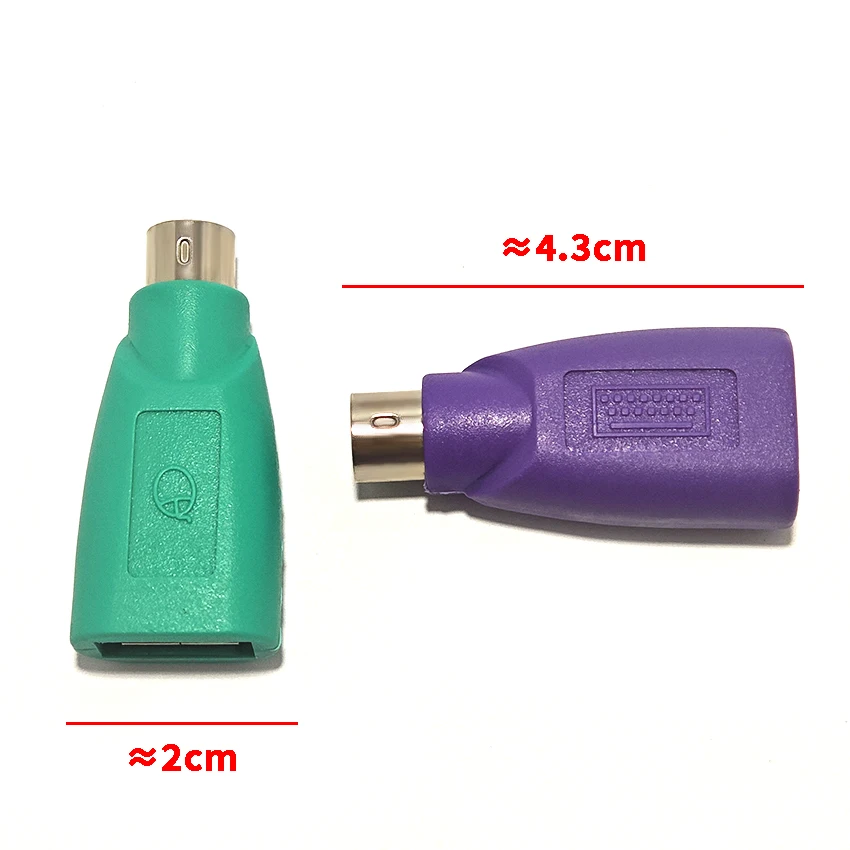 Keyboard Mouse Converter PS2 PS/2 Male To USB Female Adapter Converter For Usb Accessories Purple and Green
