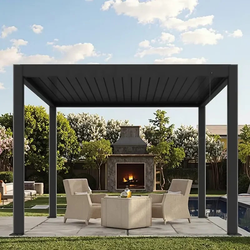 Modern Aluminum Louvered Pergola Pavilion for 3x3 3x4 4x3 4x4 4x5 4x6 6x3 6x4 6x5m Outdoor Garden Gazebo Pergole Pergula view 2