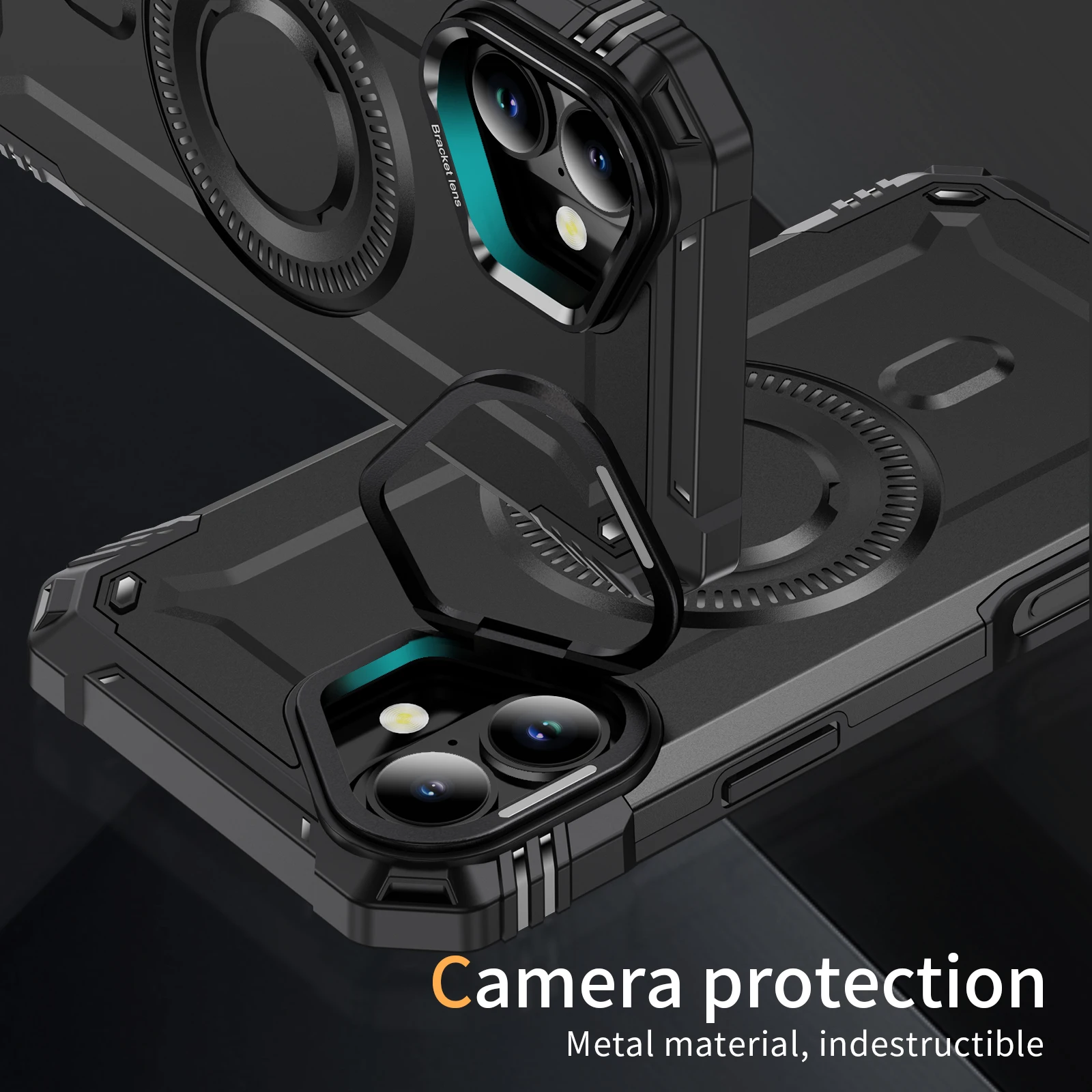 Funda para Iphone 17 Pro Max Iphone17 Air 16 Plus Pro Iphone16 Carga inalámbrica Armadura dura de doble capa Lisa