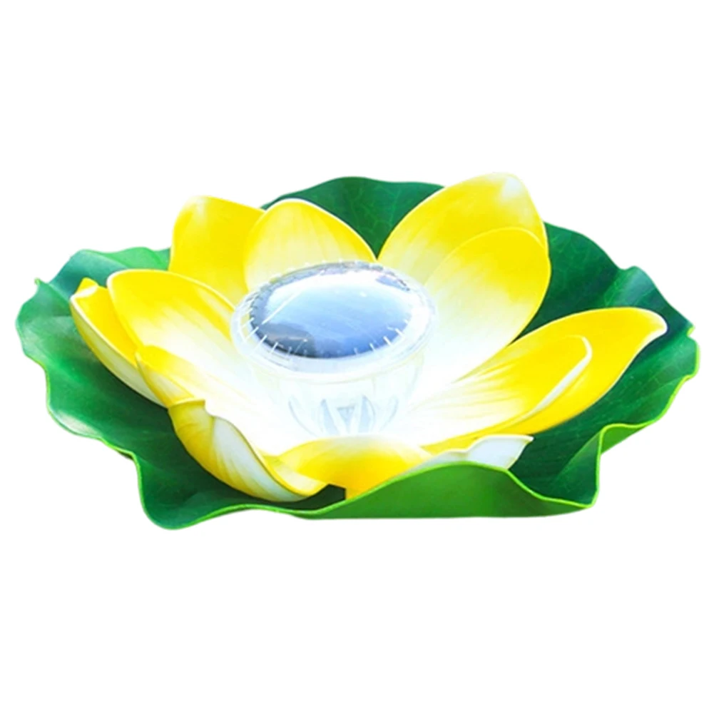 Outdoor Solar Powered Lotus Shaped Floating Lamp for Ponds Swimming Pools and Backyard Water Gardens Natural Aesthetic Lighting