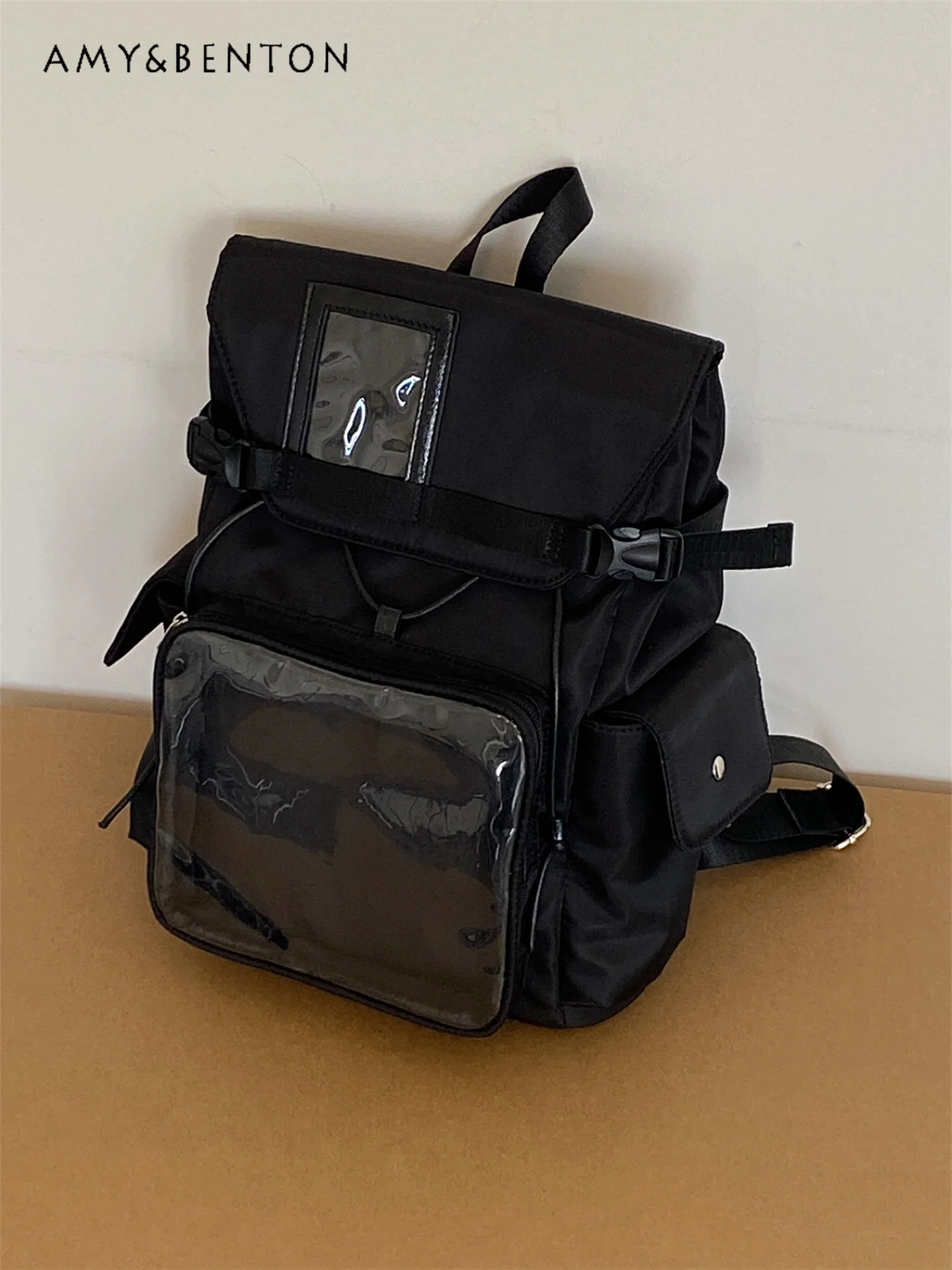 

Japanese Sweet Cute Transparent Itabag Casual Daily Large Capacity Backpack Student College Style Commuting Trendy Backpack