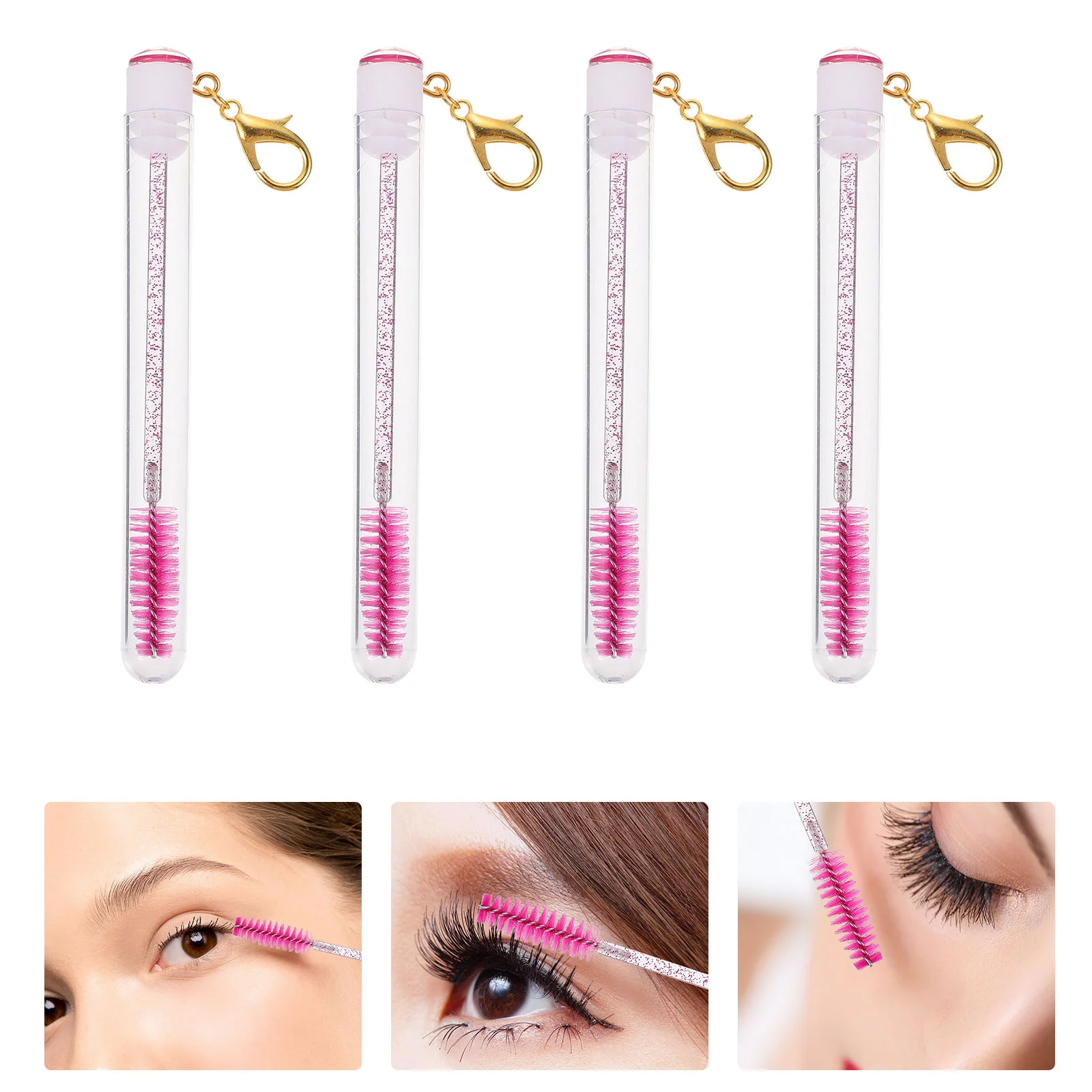 4 ชิ้นหลอดแปรงมาสคาร่าแต่งหน้าคิ้วขนตา Applicator ขนาดเล็ก Wands อะคริลิคแบบพกพา Miss