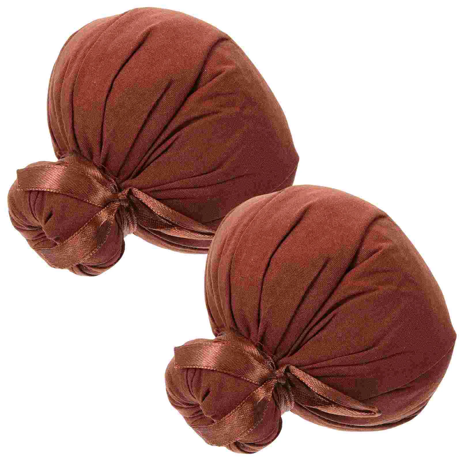 

2 Pcs Massage Ball Spa Herbal Warming Bag Compress Hot Bath Balls Dark Brown Chinese Package