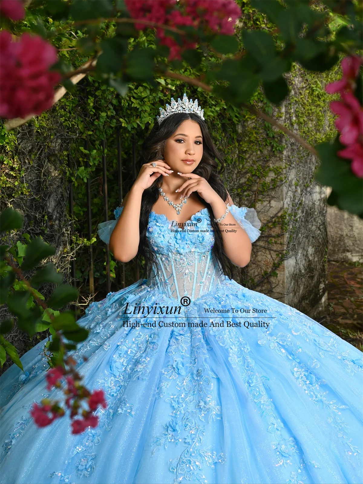 Vestidos de Quinceañera con Apliques de Encaje de Princesa, Flores 3D, Vestidos de Cumpleaños Personalizados, Vestidos de 16 Años, Vestidos de Baile con Cordones, Vestidos de 15 Años