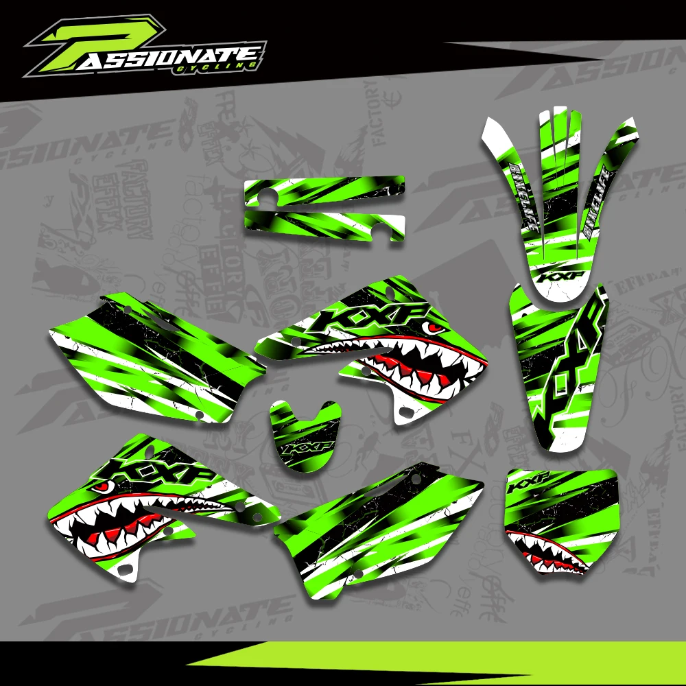 Motorcycle Graphics Backgrounds Decal Sticker Kits for Kawasaki KX250F KXF250 KX 250F KXF 250 2004 2005 - view 3