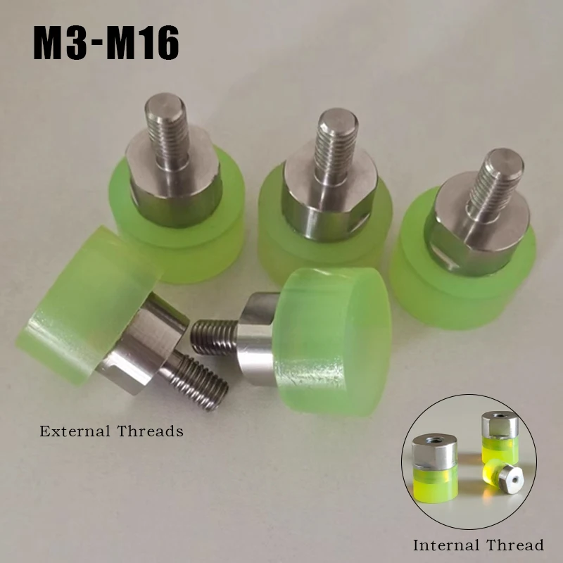 M3 M4 M5 M6 M8~M16 Polyurethane Coated Stainless Steel Screws External Threads for Anti-Collision Cylinder Pads  Buffer Blocks